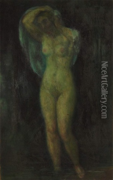 Frauenakt Im Wald Oil Painting - Adolf Erbsloeh