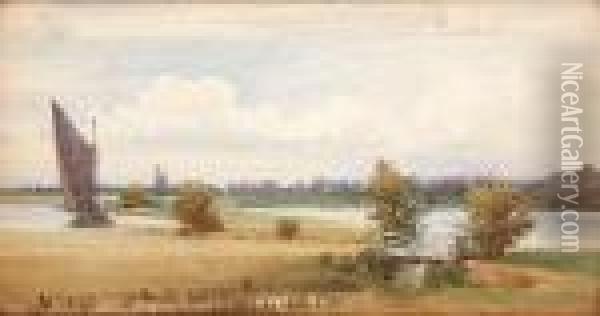 The Norfolk Broads Oil Painting - Edward Henry Fahey
