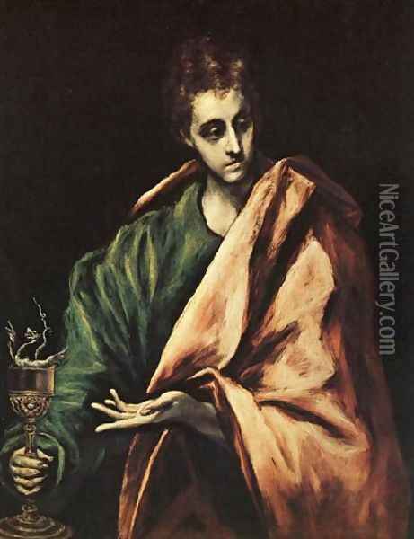 Apostle St John the Evangelist 1610-14 Oil Painting - El Greco (Domenikos Theotokopoulos)