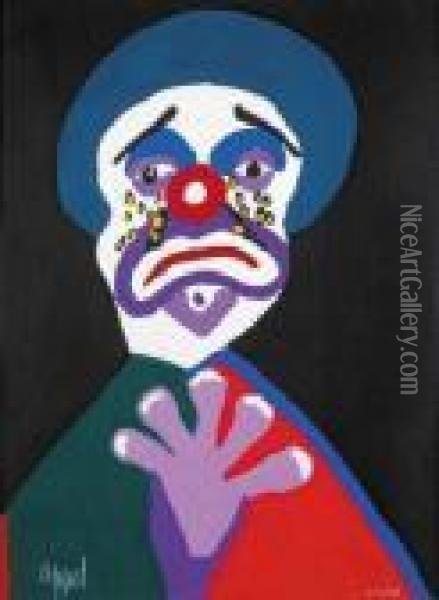 Huilende Clown Oil Painting - Karl Appel