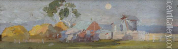 Farmyard Under Moonlight Oil Painting - William Beckwith Mcinnes