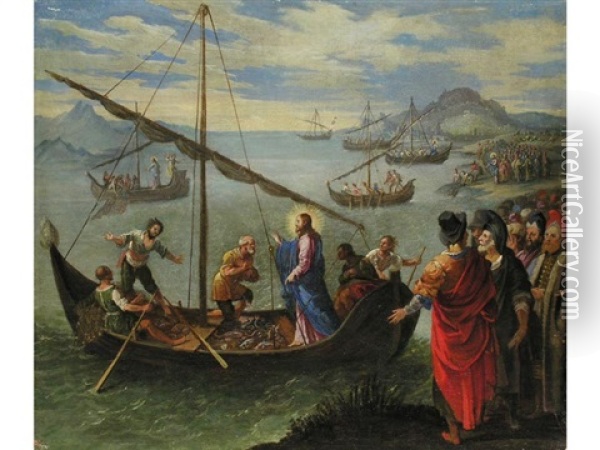 Der Wunderbare Fischzug Oil Painting - Giovanni Andrea (il Mastelletta) Donducci