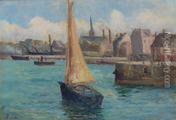 Le Port De Dieppe Oil Painting - Maximilien Luce