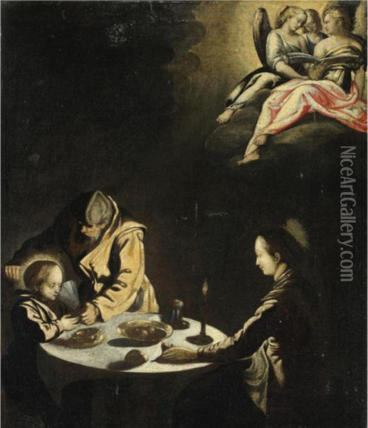 The Holy Family At The Dinner Table Oil Painting - Jacques Callot