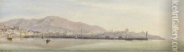 Genoa Oil Painting - Edward William Cooke