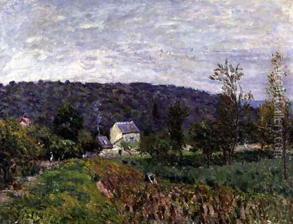 Autumn Evening on the Outskirts of Paris, 1879 Oil Painting - Alfred Sisley