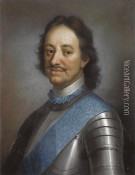 Portrait Of Peter The Great Oil Painting - Nikolaus Lauer