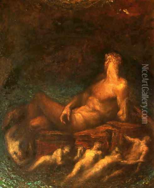 Prometheus, 1904 Oil Painting - George Frederick Watts