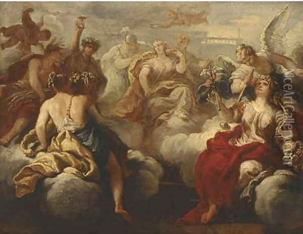 The Feast of the Gods Oil Painting - Sebastiano Ricci