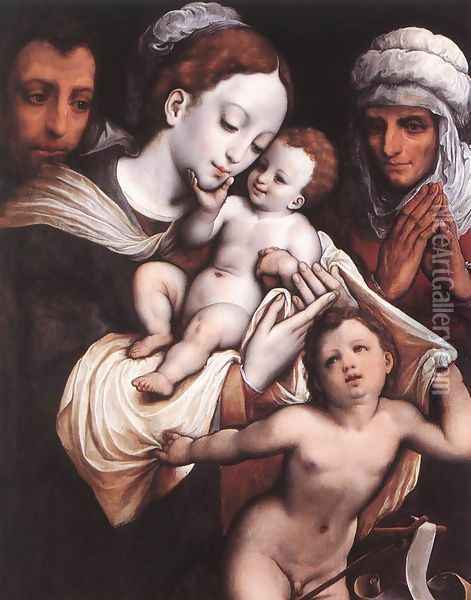 Holy Family Oil Painting - Cornelis van Cleve