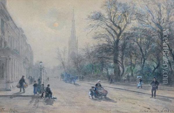Onslow Square, London Oil Painting - Pierre-Henri-Theodore Tetar van Elven