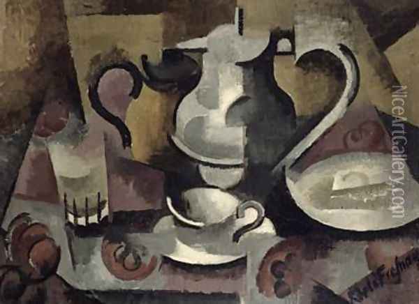 Still Life with Three Handles Oil Painting - Roger de La Fresnaye