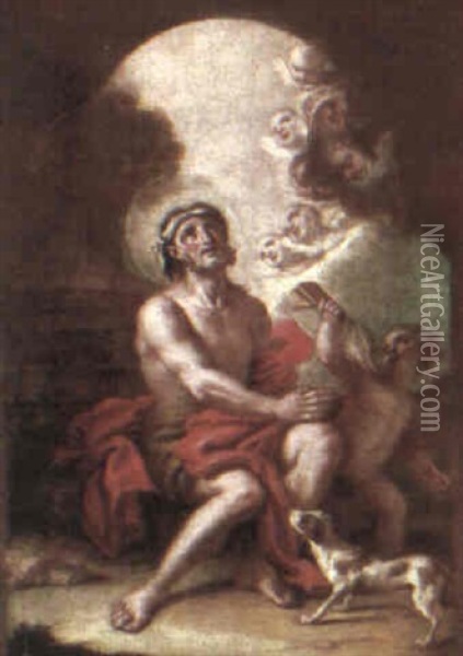 Saint Roch With Angels Oil Painting - Francesco de Mura