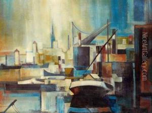 Le Port De Rouen Oil Painting - Pierre Hode
