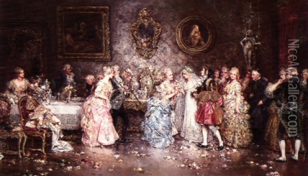 The Wedding Party Oil Painting - Juan Pablo Salinas