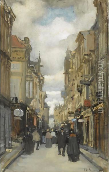 The Spuistraat, The Hague Oil Painting - Floris Arntzenius
