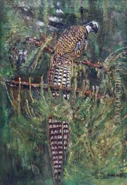 Pheasant Oil Painting - Stanislav Lolek
