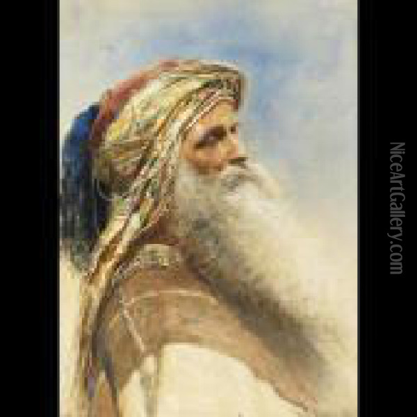 A Bearded Tribesman Oil Painting - Carl Haag