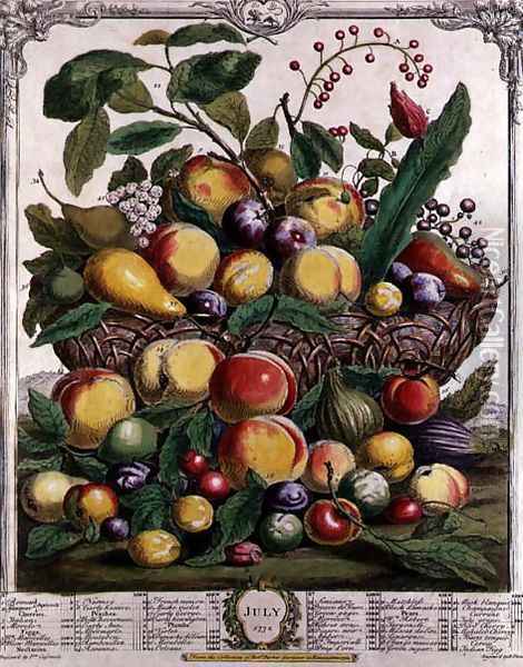 July, from 'Twelve Months of Fruits' Oil Painting - Pieter Casteels