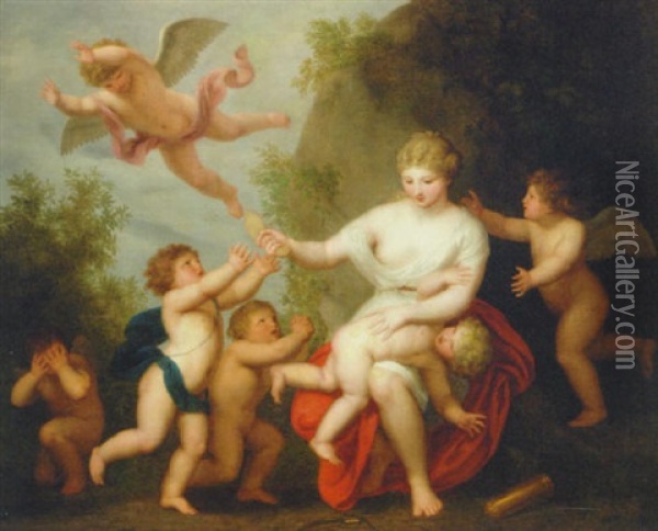 The Punishment Of Cupid Oil Painting - Angelika Kauffmann