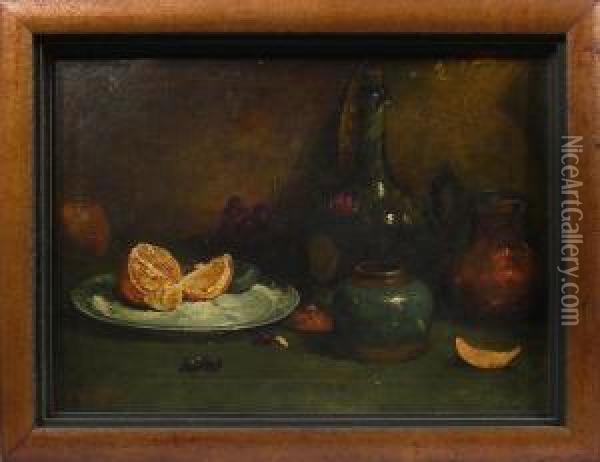 Still Life With Orange Oil Painting - Elliott Daingerfield