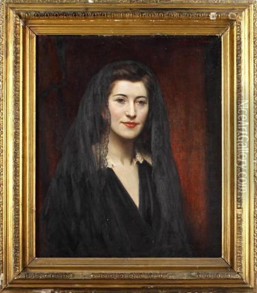 Portrait Of A Lady Oil Painting - Noel Denholm Davis
