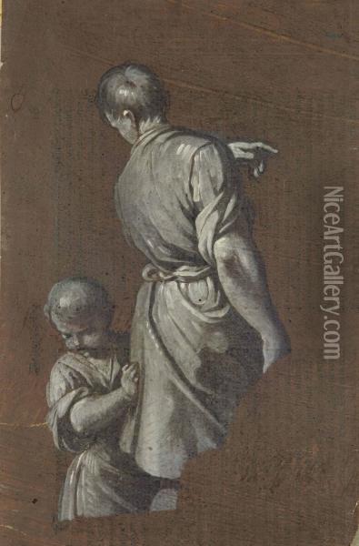 Jeune Homme Vu De Dos Oil Painting - Giovanni Gioseffi Dal Sole