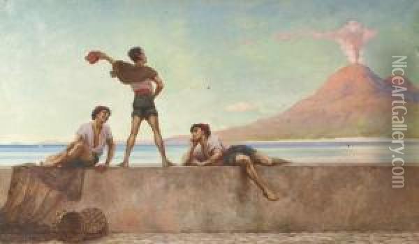 Scugnizzi Sullo Sfondo Del Vesuvio Oil Painting - Herbert Sidney