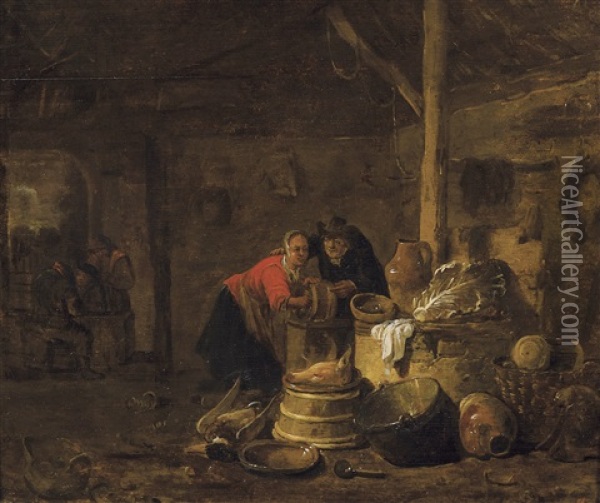 Interieur D'auberge Oil Painting - Pieter de Bloot