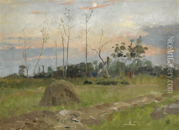 Landskap Oil Painting - Richard (Sven R.) Bergh
