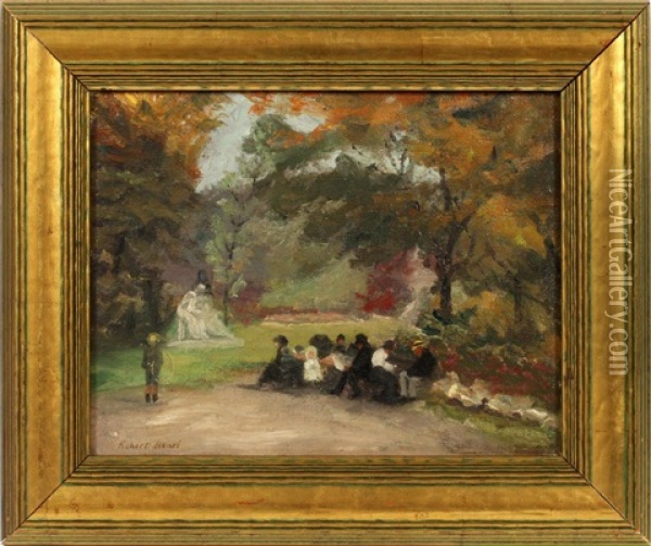 Garden Scene Oil Painting - Robert Henri