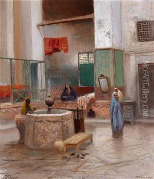 Innenhof In Kairo Oil Painting - Frans Wilhelm Odelmark