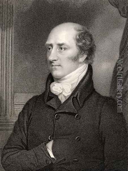 George Canning, Prime Minister, engraved by W. Holl, from National Portrait Gallery, volume II, published c.1835 Oil Painting - Thomas Stewardson