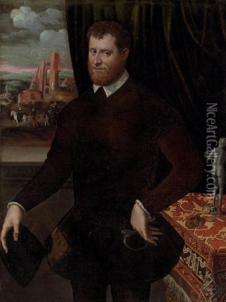 Portrait Of A Gentleman Oil Painting - Domenico Riccio Brusasorzi