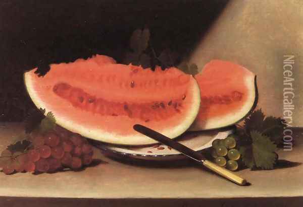 Still Life with Watermelon II Oil Painting - Raphaelle Peale
