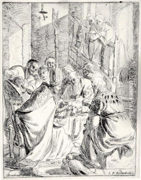The Circumcision (b., Holl.398; H.388 Rej.; Bb.26-2) Oil Painting - Rembrandt Van Rijn