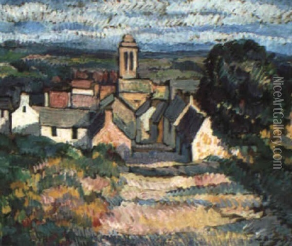 Le Bourg De Locronan Oil Painting - Pierre De Belay