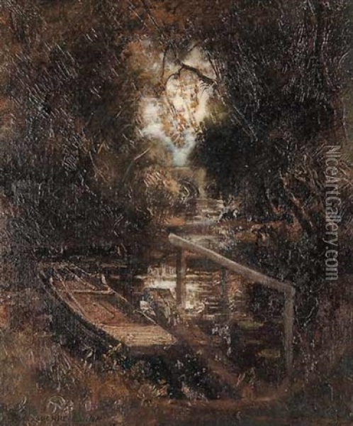 Untitled - The Hidden Dock Oil Painting - John Lochhead