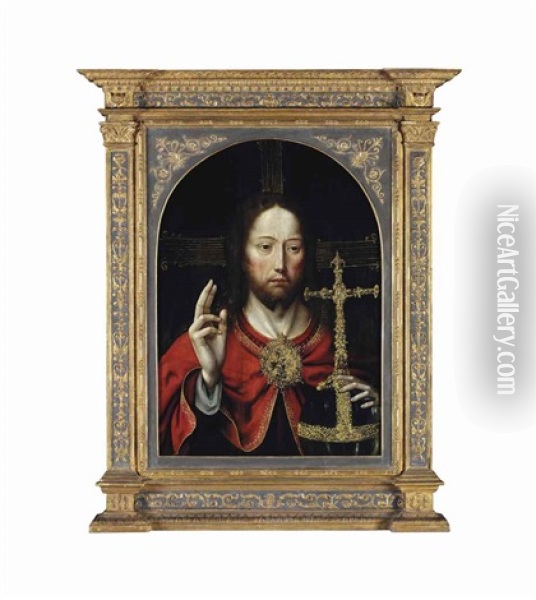 Salvator Mundi Oil Painting - Quentin Massys the Elder