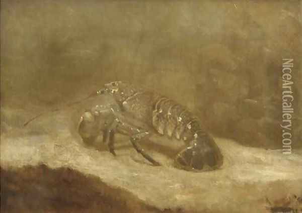 A lobster Oil Painting - Gerrit Willem Dijsselhof
