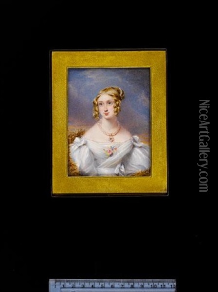 Mary Deverill, Later Mrs. Deshon Oil Painting - Maria A. Chalon