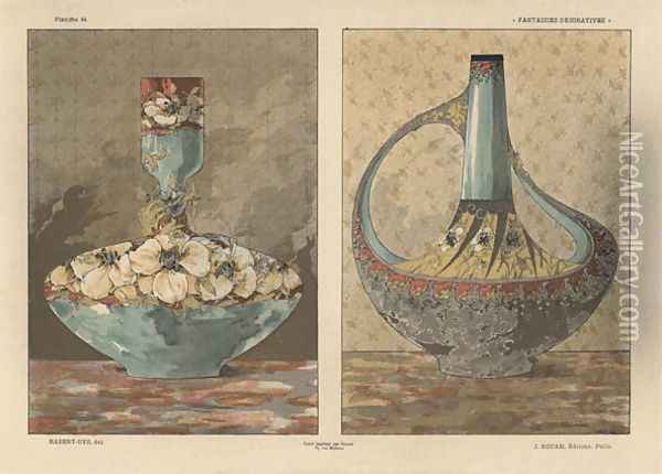 Vases plate 45 from Fantaisies decoratives Oil Painting - Jules Auguste Habert-Dys