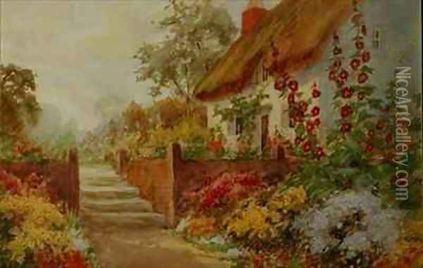 Cottage Garden Scene Oil Painting - Claude Leighton Fisher