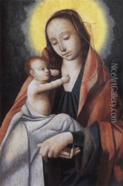 The Virgin And Child Oil Painting - Quentin Massys the Elder