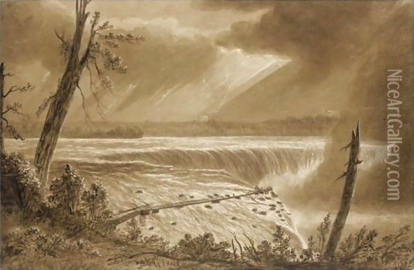 The Horseshoe Falls Of Niagara, Canada Oil Painting - James-Pattison (Major-Gen.) Cockburn