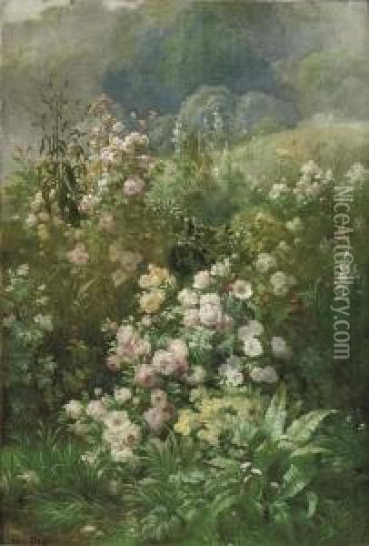 Wild Roses Oil Painting - Alfred Petit