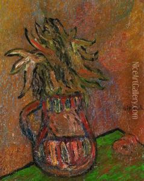 Stilllebenmit Roter Vase Oil Painting - Pierre Paul Girieud