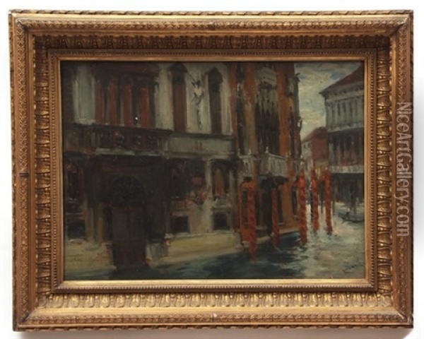 Venetian Waterway Oil Painting - Albert Ludovici Jr.