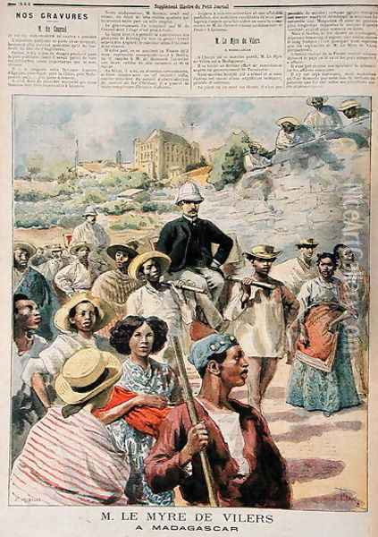 M. le Myre de Vilers in Madagascar, illustration from Le Petit Journal, 22th October 1894 Oil Painting - Oswaldo Tofani