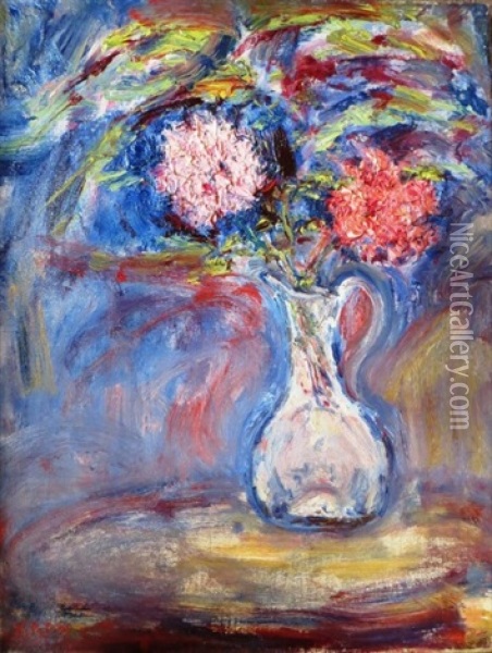 Les Pivoines Roses Oil Painting - Paul Kron
